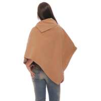 Damen Umhang Mantel Poncho Strickpullover Pullover Cardigan Sweater Stehkragen;