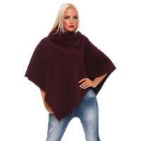 Damen Umhang Mantel Poncho Strickpullover Pullover Cardigan Sweater Stehkragen;
