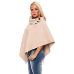 Damen Umhang Mantel Poncho Strickpullover Pullover Cardigan Sweater Stehkragen;