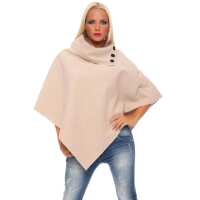 Damen Umhang Mantel Poncho Strickpullover Pullover Cardigan Sweater Stehkragen;