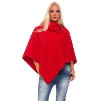 Damen Umhang Mantel Poncho Strickpullover Pullover Cardigan Sweater Stehkragen;