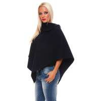 Damen Umhang Mantel Poncho Strickpullover Pullover Cardigan Sweater Stehkragen;
