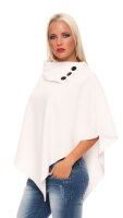 Damen Umhang Mantel Poncho Strickpullover Pullover Cardigan Sweater Stehkragen Cape Gr. 36 38 40 S M L, S51