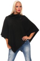 Knitted poncho cape size. 36 38 M in 6 colors S3 Schwarz...