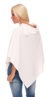 Damen Umhang Mantel Poncho Strickpullover Pullover Cardigan Sweater Stehkragen Cape Gr. 36 38 40 S M L, S51 Weiß S/M/L
