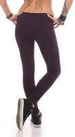 Damen Leggings WORK OUT Sporthose Baumwolle; Pflaume S/36
