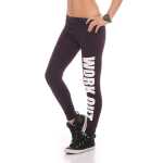 Damen Sport Leggings Baumwolle Stretch Slim Fit Made in EU Pflaume XL/42