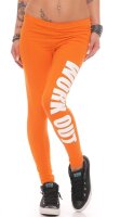 Damen Leggings WORK OUT Sporthose Baumwolle; Orange L/40