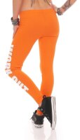 Damen Leggings WORK OUT Sporthose Baumwolle; Orange L/40