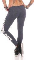 Damen Leggings WORK OUT Sporthose Baumwolle; Jeansblau 2XL/44