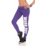 Damen Sport Leggings Baumwolle Stretch Slim Fit Made in EU Violett L/40