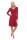 Damen Kleid A-Linie überlappender V-Ausschnitt ; Bordo M/L 38/40