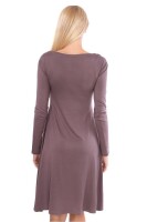 Damen Kleid A-Linie überlappender V-Ausschnitt ; Cappuccino XS/S 34/36