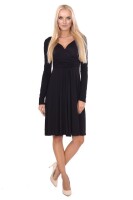 Damen Kleid A-Linie überlappender V-Ausschnitt ;...