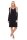 Damen Kleid A-Linie überlappender V-Ausschnitt ; Schwarz XS/S 34/36