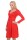 Damen Kleid A-Linie überlappender V-Ausschnitt ; Rot M/L 38/40
