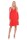 Damen Kleid A-Linie überlappender V-Ausschnitt ; Rot M/L 38/40