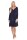 Damen Kleid A-Linie überlappender V-Ausschnitt ; Dunkelblau S/M 36/38