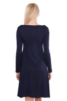 Damen Kleid A-Linie überlappender V-Ausschnitt ; Dunkelblau 2XL/3XL 44/46