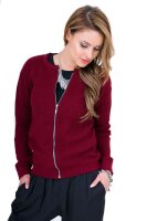 Damen Blazer Strickjacke Jacke; Bordo/XS/S 34/38