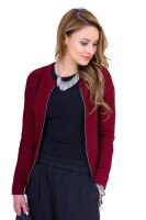 Damen Blazer Strickjacke Jacke; Bordo/XS/S 34/38