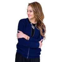 Damen Blazer Strickjacke Jacke; Dunkelblau/XS/S 34/38