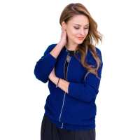Damen Blazer Strickjacke Jacke; Dunkelblau/XS/S 34/38