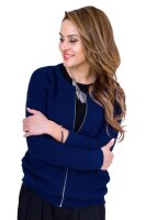 Damen Blazer Strickjacke Jacke; Dunkelblau/M/L 38/40