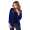 Damen Blazer Strickjacke Jacke; Dunkelblau/S/M 36/38