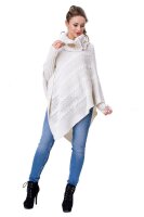 Poncho Strick Umhang + Handstulpen Gr. 36 38 40 S M L in 8 Farben S44