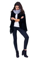 Damen Strick-Jacke Umhang Cardigan Asymmetrisch;