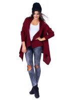 Damen Strick-Jacke Umhang Cardigan Asymmetrisch;