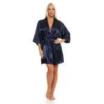 Damen Morgenmantel kurzer Kimono in Satin-Optik; M L XL 2XL