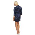 Damen Morgenmantel kurzer Kimono in Satin-Optik; M L XL 2XL