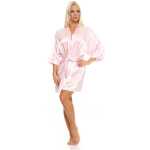 Damen Morgenmantel kurzer Kimono in Satin-Optik; M L XL 2XL