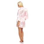 Damen Morgenmantel kurzer Kimono in Satin-Optik; M L XL 2XL