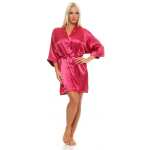 Damen Morgenmantel kurzer Kimono in Satin-Optik; M L XL 2XL