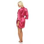Damen Morgenmantel kurzer Kimono in Satin-Optik; M L XL 2XL