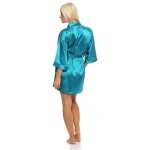 Damen Morgenmantel kurzer Kimono in Satin-Optik; M L XL 2XL