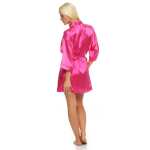 Damen Morgenmantel kurzer Kimono in Satin-Optik; M L XL 2XL