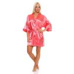 Damen Morgenmantel kurzer Kimono in Satin-Optik; M L XL 2XL