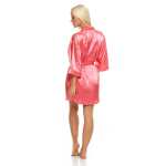 Damen Morgenmantel kurzer Kimono in Satin-Optik; M L XL 2XL