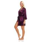 Damen Morgenmantel kurzer Kimono in Satin-Optik; M L XL 2XL