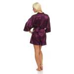 Damen Morgenmantel kurzer Kimono in Satin-Optik; M L XL 2XL