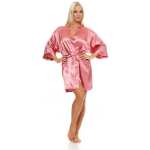 Damen Morgenmantel kurzer Kimono in Satin-Optik; M L XL 2XL