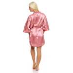 Damen Morgenmantel kurzer Kimono in Satin-Optik; M L XL 2XL