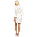 Damen Morgenmantel kurzer Kimono in Satin-Optik; M L XL 2XL