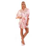 Damen Morgenmantel kurzer Kimono in Satin-Optik; M L XL 2XL