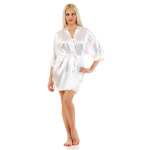 Damen Morgenmantel kurzer Kimono in Satin-Optik; M L XL 2XL