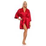 Damen Morgenmantel kurzer Kimono in Satin-Optik; M L XL 2XL